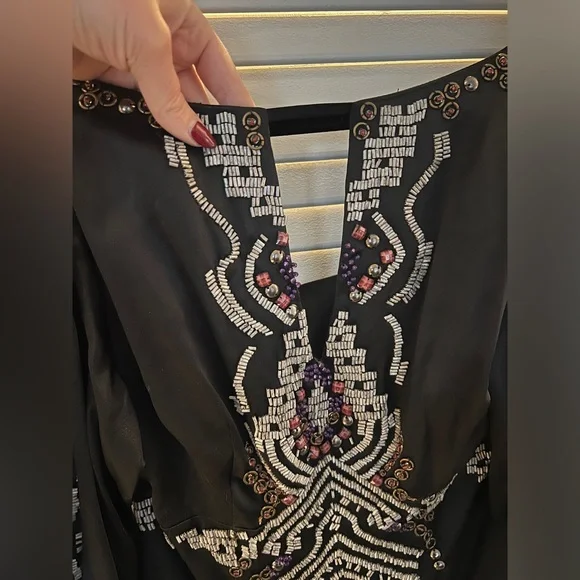 Nanette Lepor Silk Beaded Sleeved Mini Dress - Picture 6 of 13